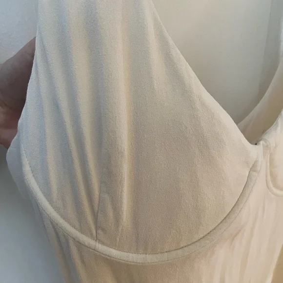 Reformation Sigrid Corset Milkmaid cream/off white midi dress wired cups size 12 - Picture 14 of 15